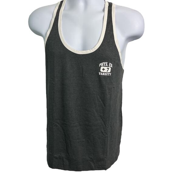 Andrew Christian Phys Ed Varsity Tank Charcoal Gray Large - Picture 1 of 13